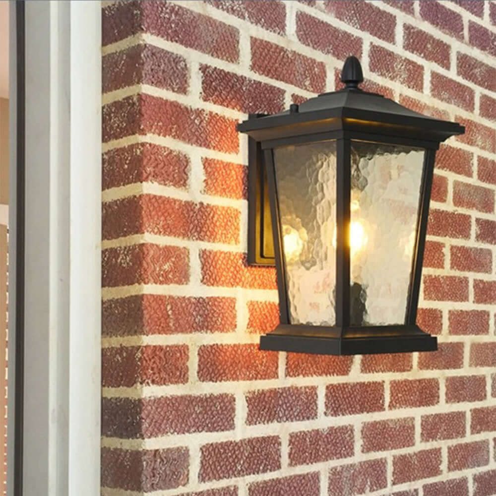 Waterproof Outdoor Wall Lamp, Farmhouse Style, Glass Shade