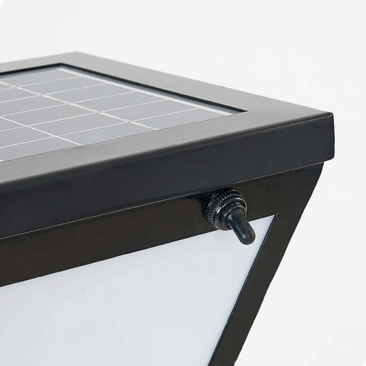 Modern Solar LED Outdoor Lamp - Black