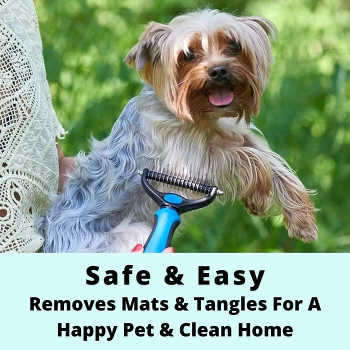 Easy-to-use deshedding brush for pets, significantly reduces shedding for a cleaner home & healthier fur.