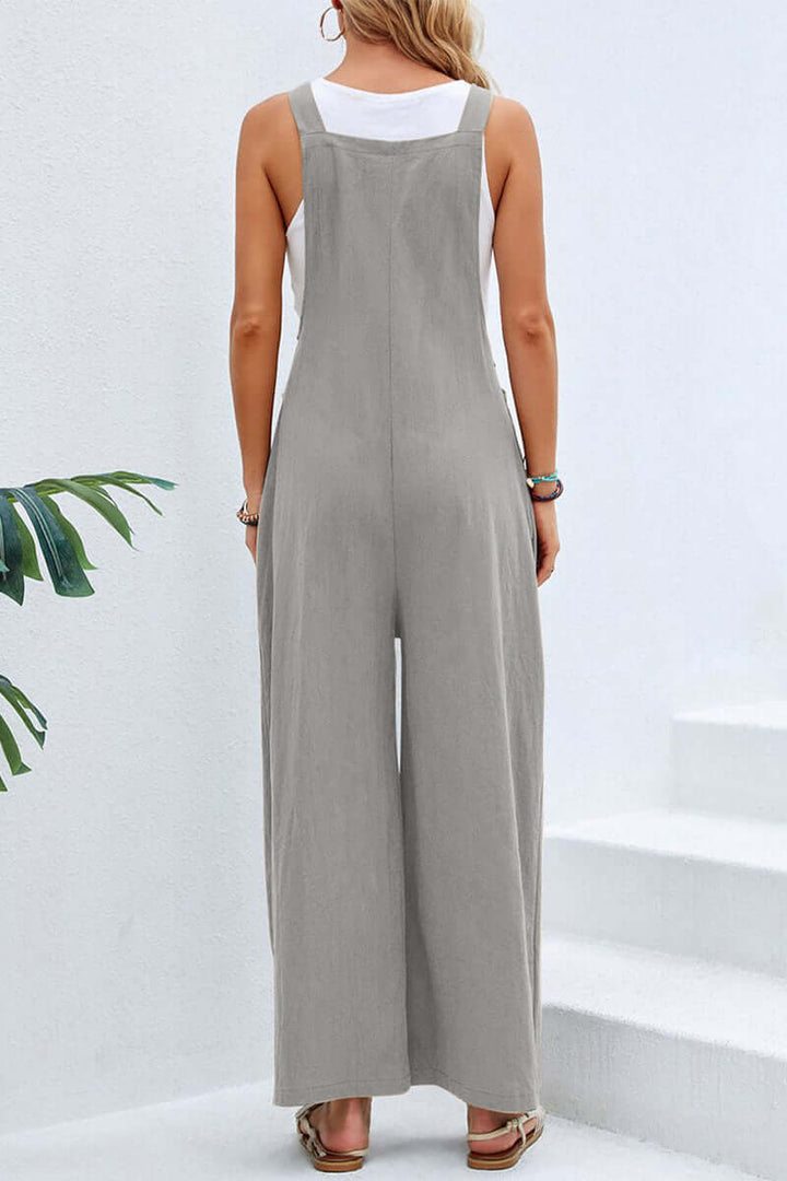 Women's Wide Neck Spaghetti Strap Jumpsuit