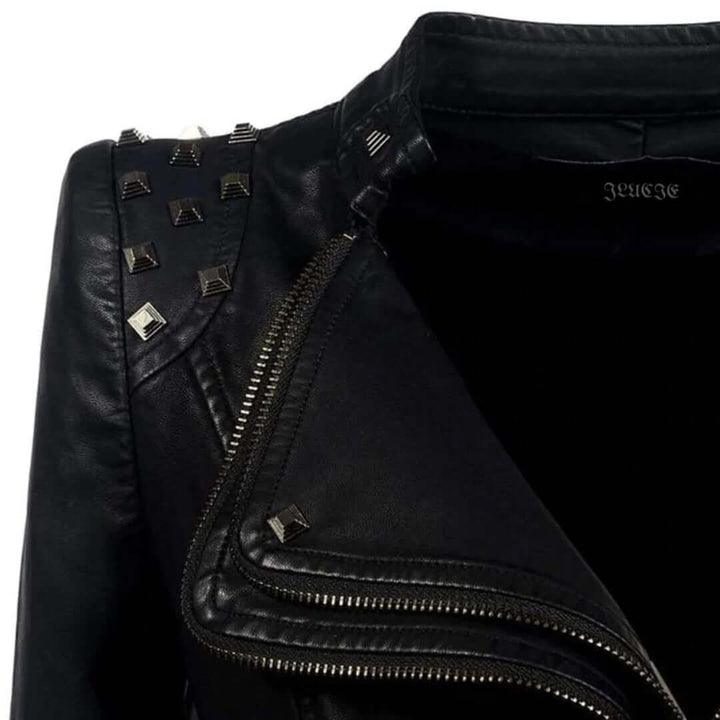 Women's Fitted Studded Biker Jacket