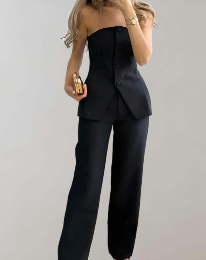 Women's Tweed Co-ord Set - Crop Top & Skirt