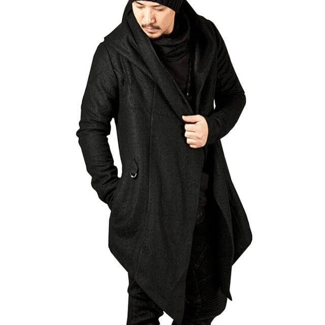 Men's Hooded Irregular Hem Jacket