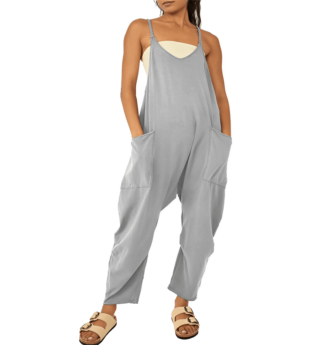 Women's Sleeveless Casual Jumpsuit with Pockets