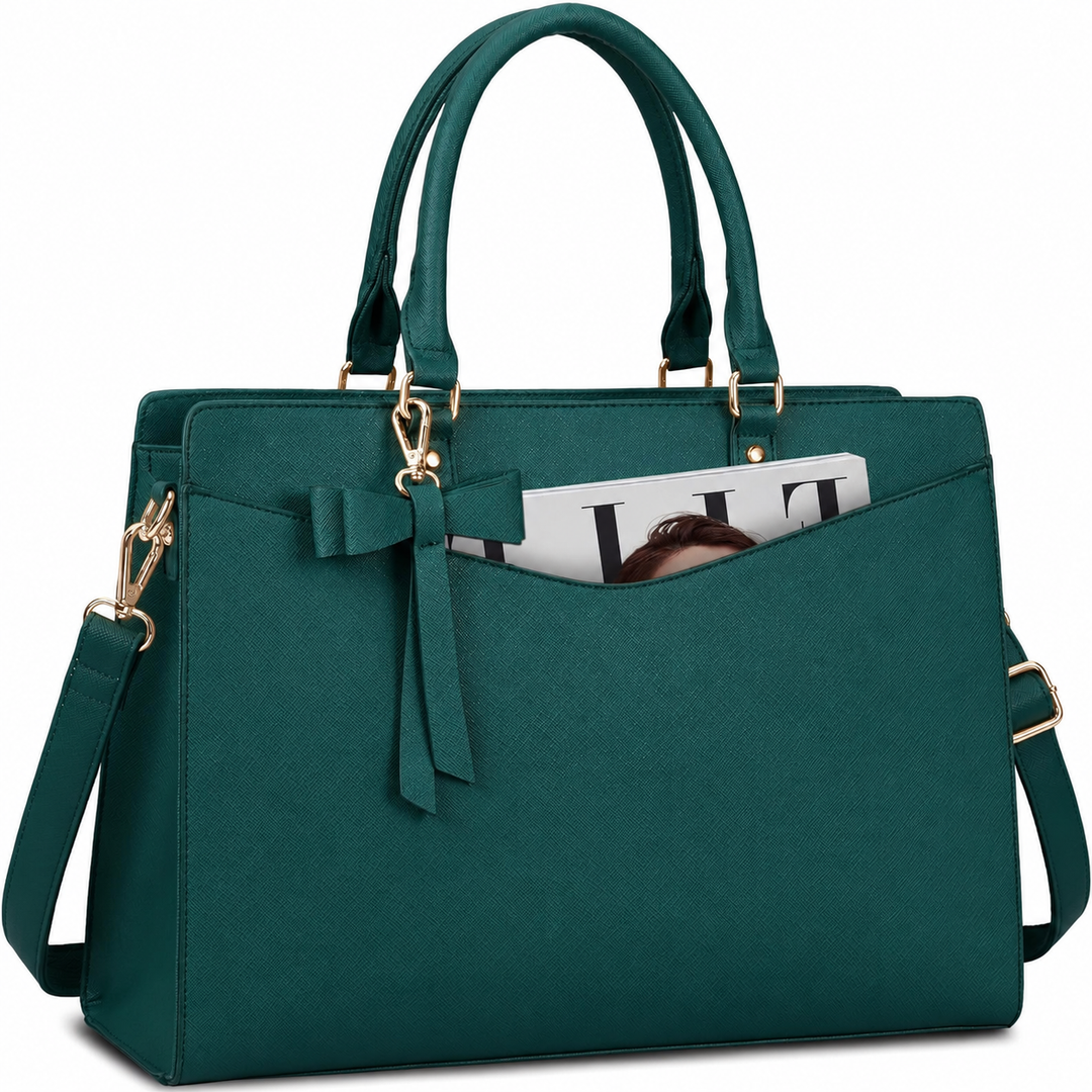 Women's Waterproof Laptop Tote Bag - Multi-Pocket Design