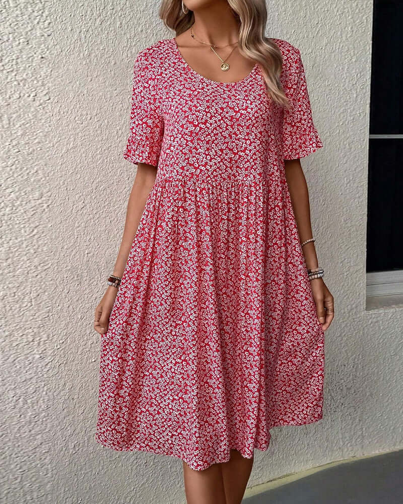 Women's Floral Pattern A-Line Dress