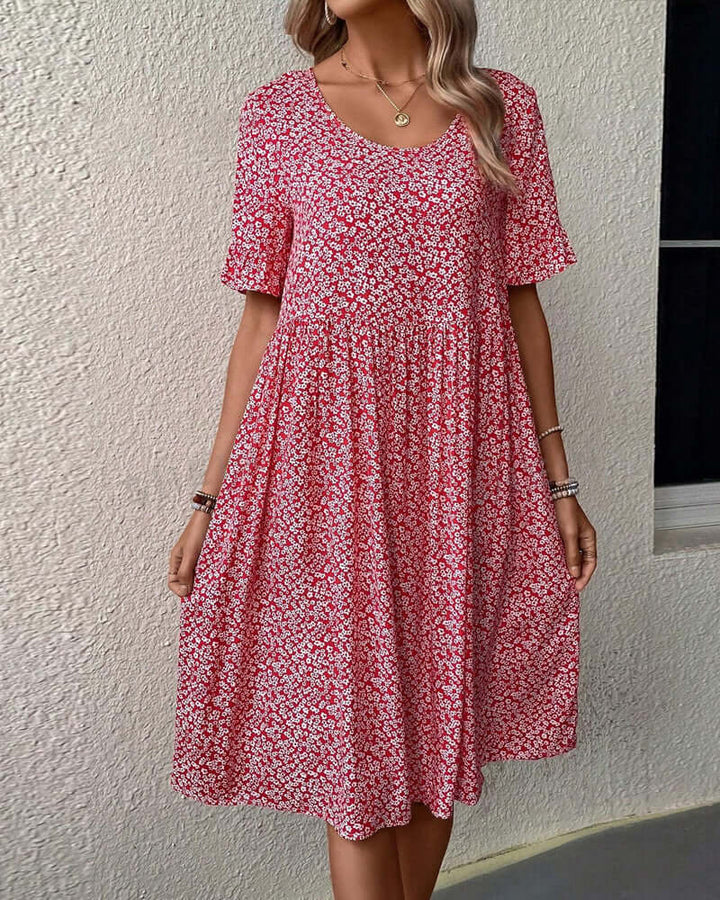 Women's Floral Pattern A-Line Dress