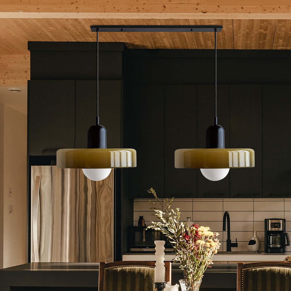 2 Heads Modern Glass Pendant Light