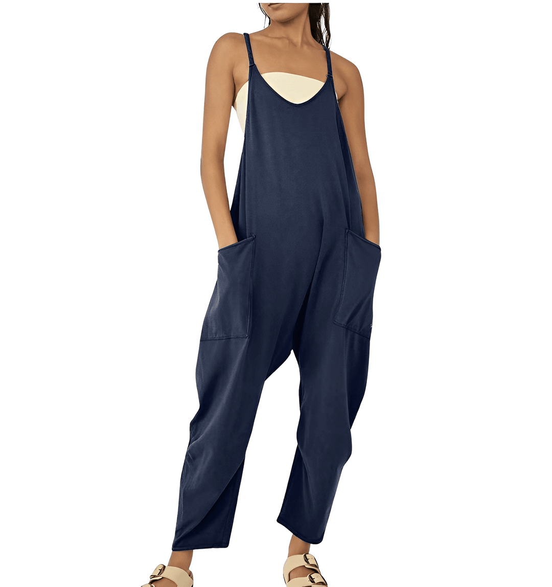 Women's Sleeveless Casual Jumpsuit with Pockets