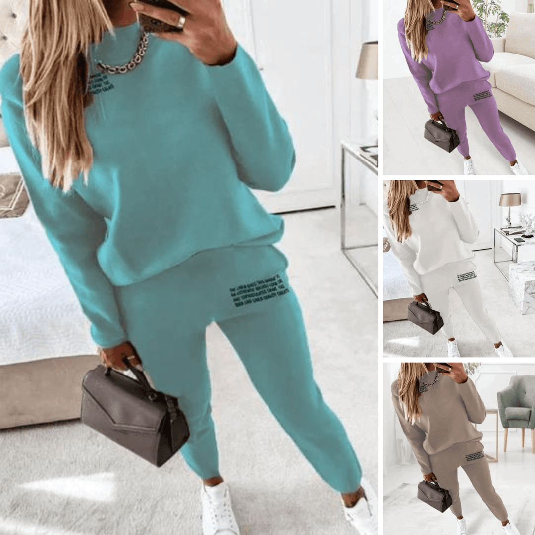 Women's Letter Print Loungewear Tracksuit Set