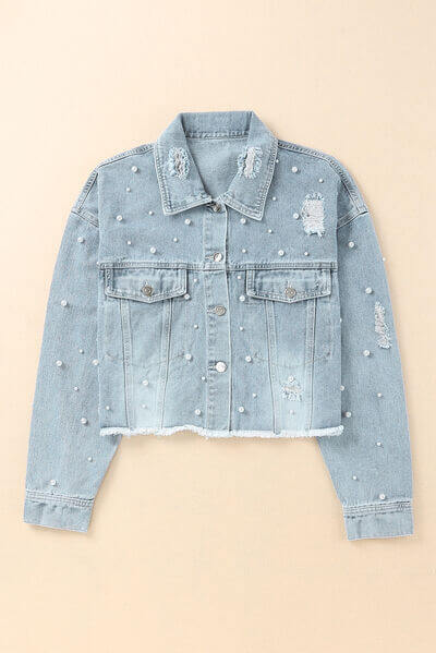 Women's Pearl-Trim Denim Jacket