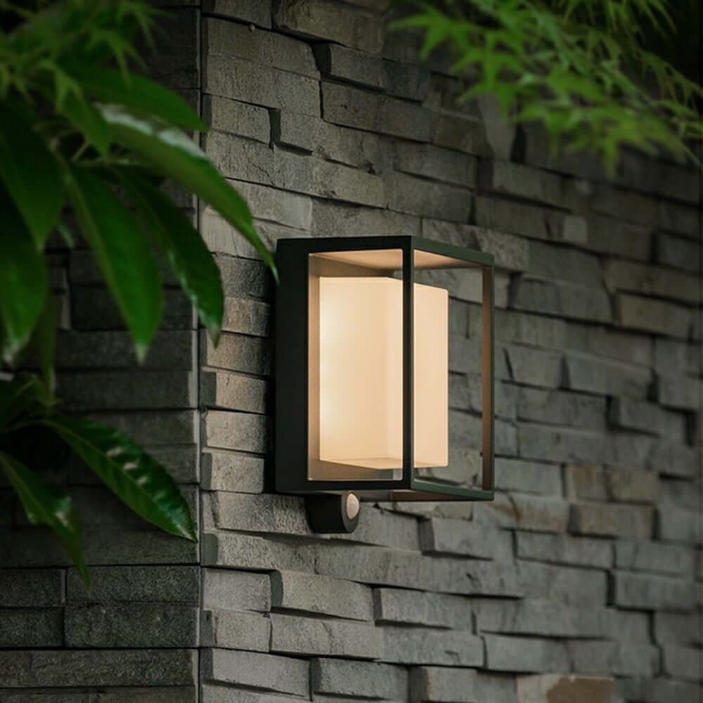 Solar Powered Outdoor Wall Lamp with Sensor, IP65 Waterproof, Acrylic