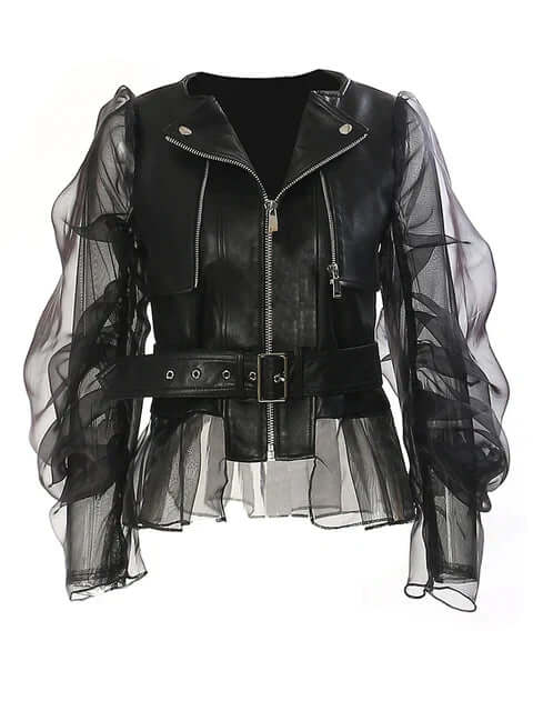 Women's Sheer Mesh Motorcycle Jacket