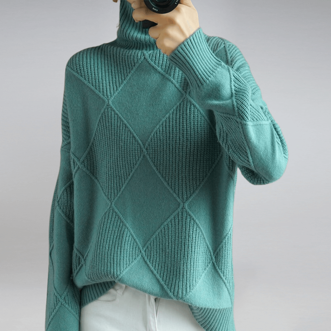 Cashmere Turtleneck Relaxed Fit Sweater