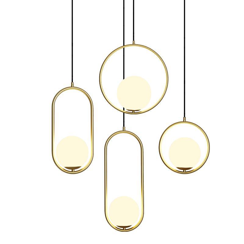 Modern Pendant Lamp with Metal & Glass