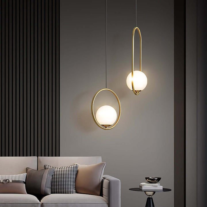 Modern Pendant Lamp with Metal & Glass