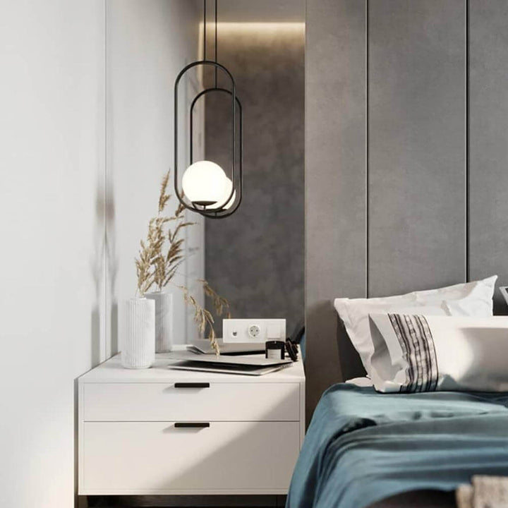 Modern Pendant Lamp with Metal & Glass