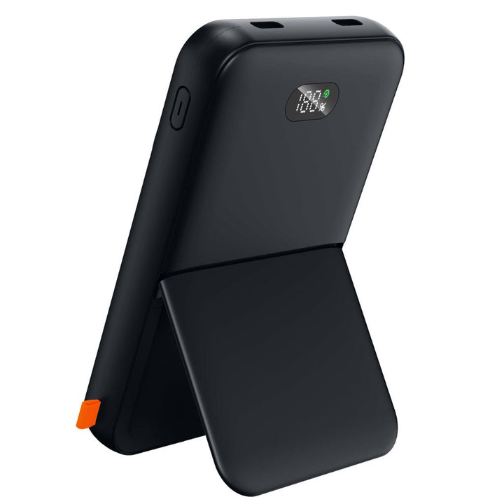 2-in-1 PowerBank with wireless, Type-C charging; sleek design, LED display, magnetic attachment, dual port for fast charge.