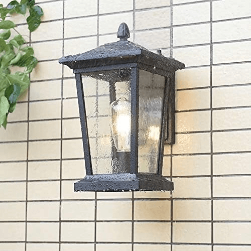Waterproof Outdoor Wall Lamp, Farmhouse Style, Glass Shade
