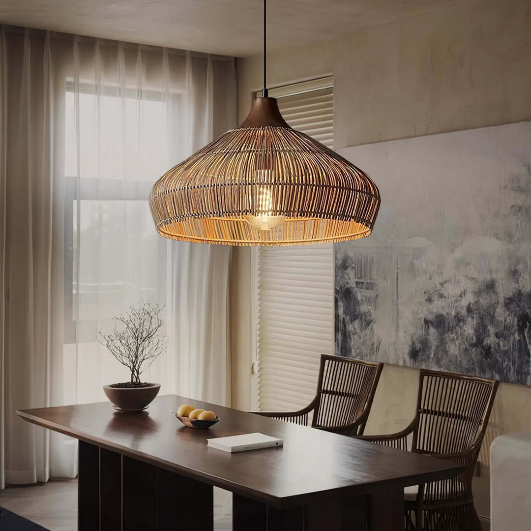 Handwoven Wicker Rattan Pendant Light