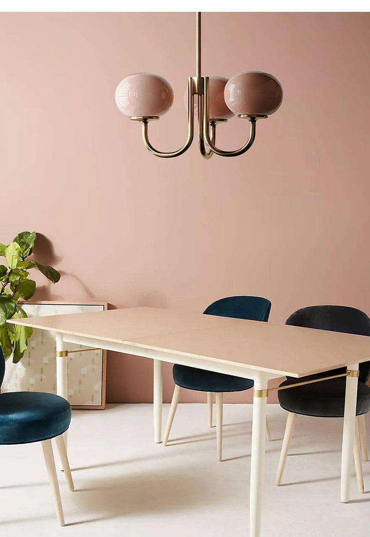 Pink Glass Ceiling Light Fixture Modern Chandelier
