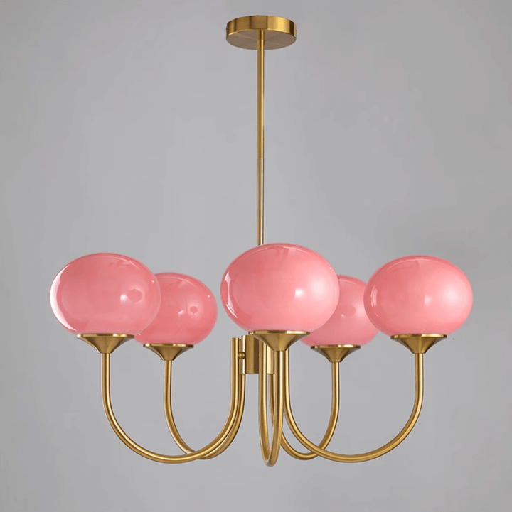 Pink Glass Ceiling Light Fixture Modern Chandelier