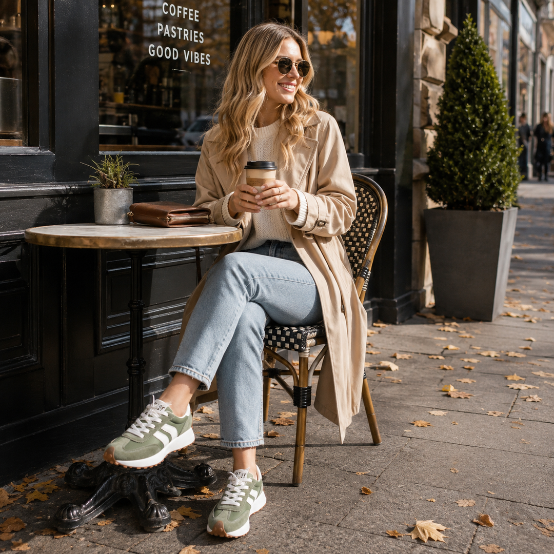 Stylish women's orthopedic platform sneakers. Retro chunky design with secure lace-up for everyday wear.
