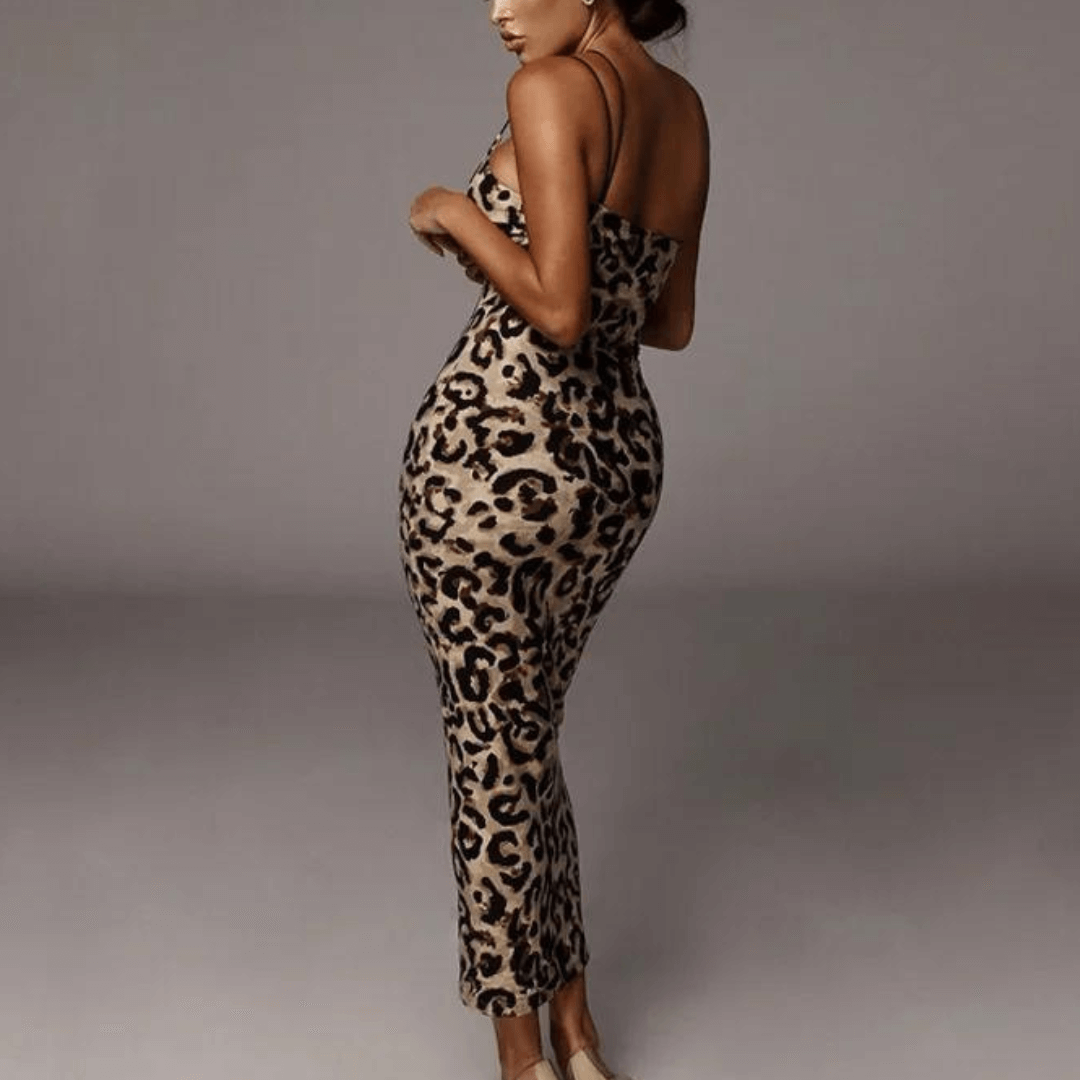 Women's Snake & Leopard Print Midi Dress