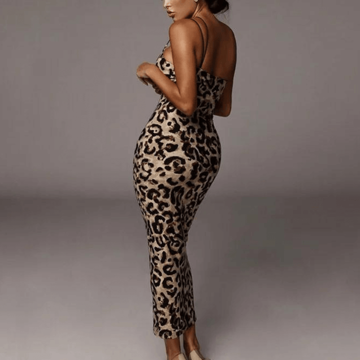 Women's Snake & Leopard Print Midi Dress