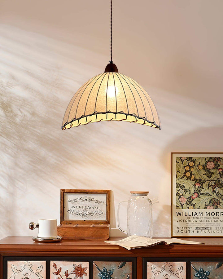 Wood & Fabric Pendant Lamp