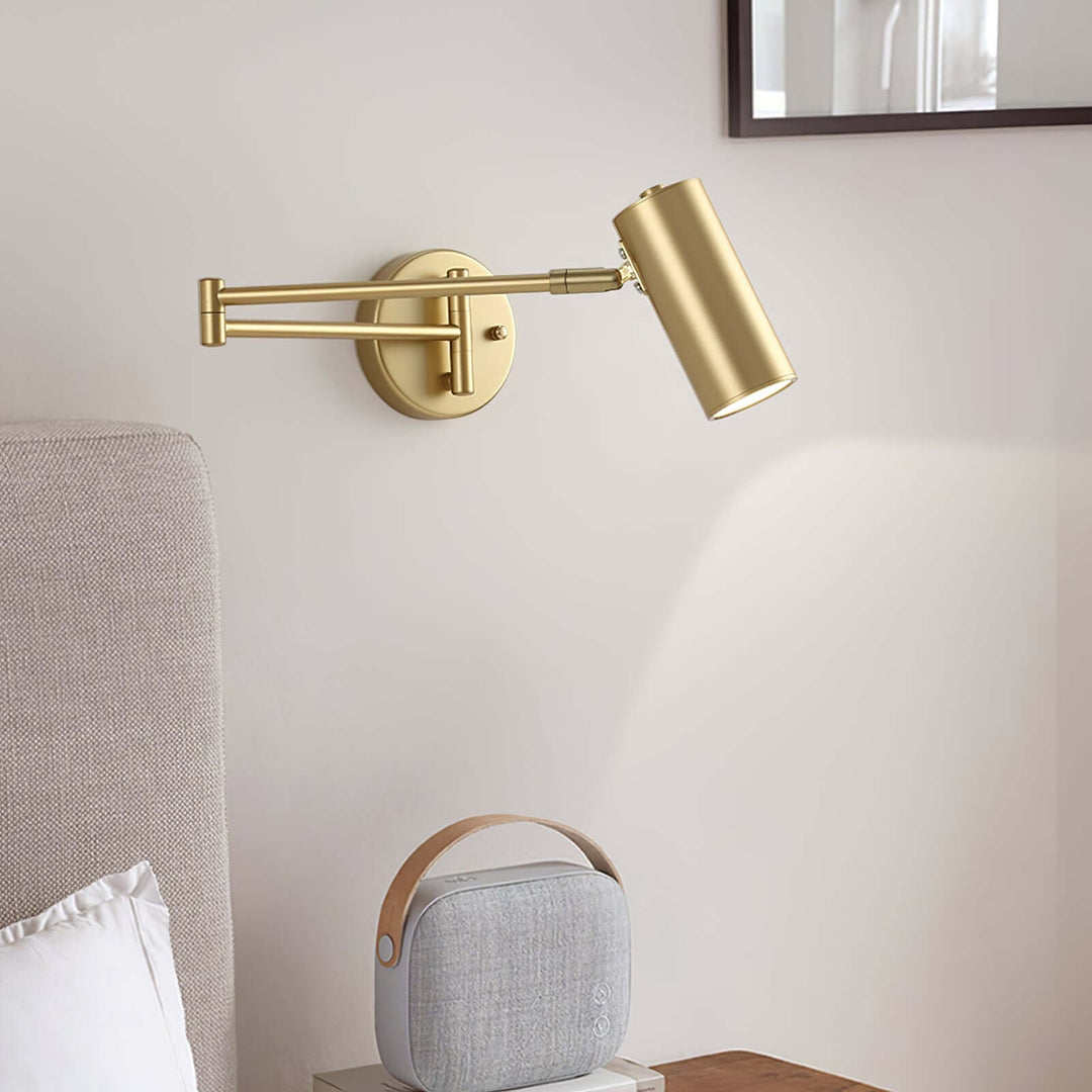 Adjustable Metal Swing Arm Wall Lamp with Integrated LED