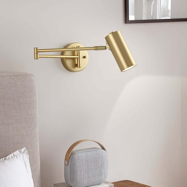 Adjustable Metal Swing Arm Wall Lamp with Integrated LED