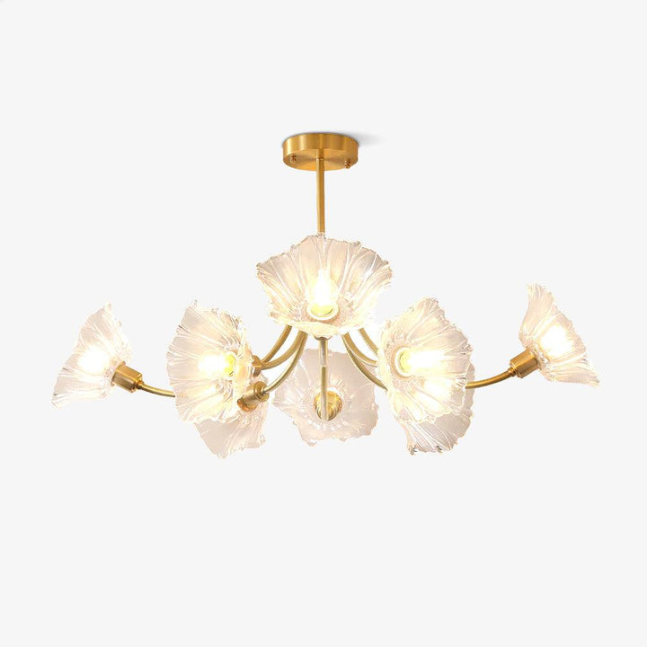 Floral Glass Chandelier, Elegant Lighting Fixture