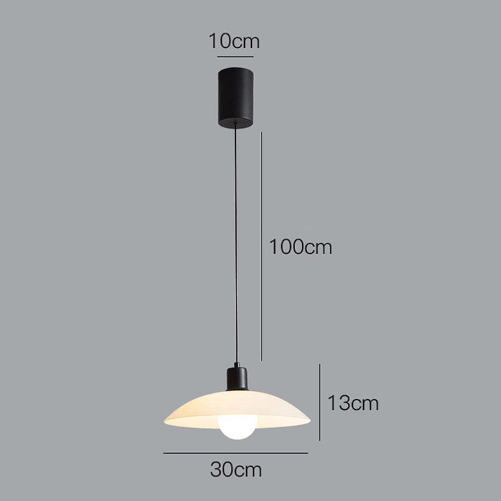 Modern White Glass Disc Pendant Light