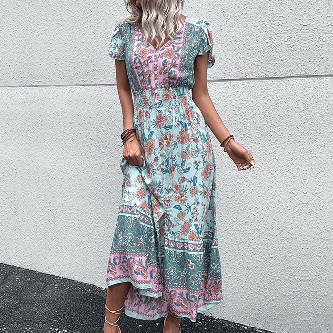 Boho Maxi Dress - Viscose Dress