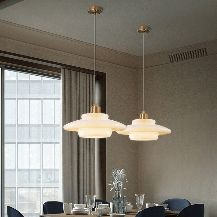 Modern White Glass Pendant Light Fixture