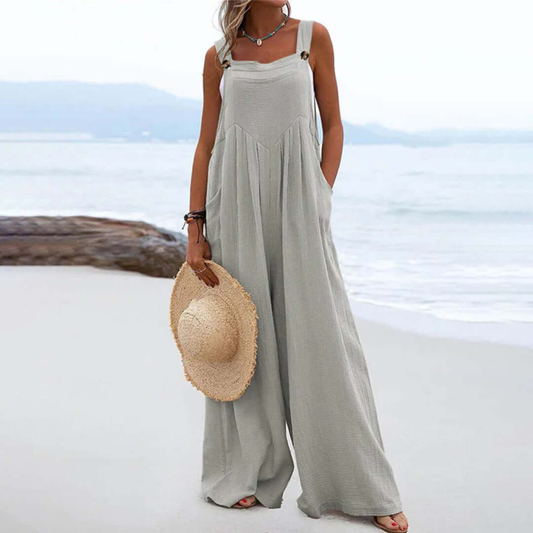 Women's Sleeveless Wide-Leg Jumpsuit
