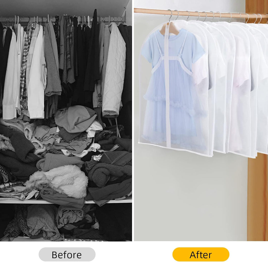 Multi-size 24-pack PEVA garment covers, a smart solution for various clothing protection needs.