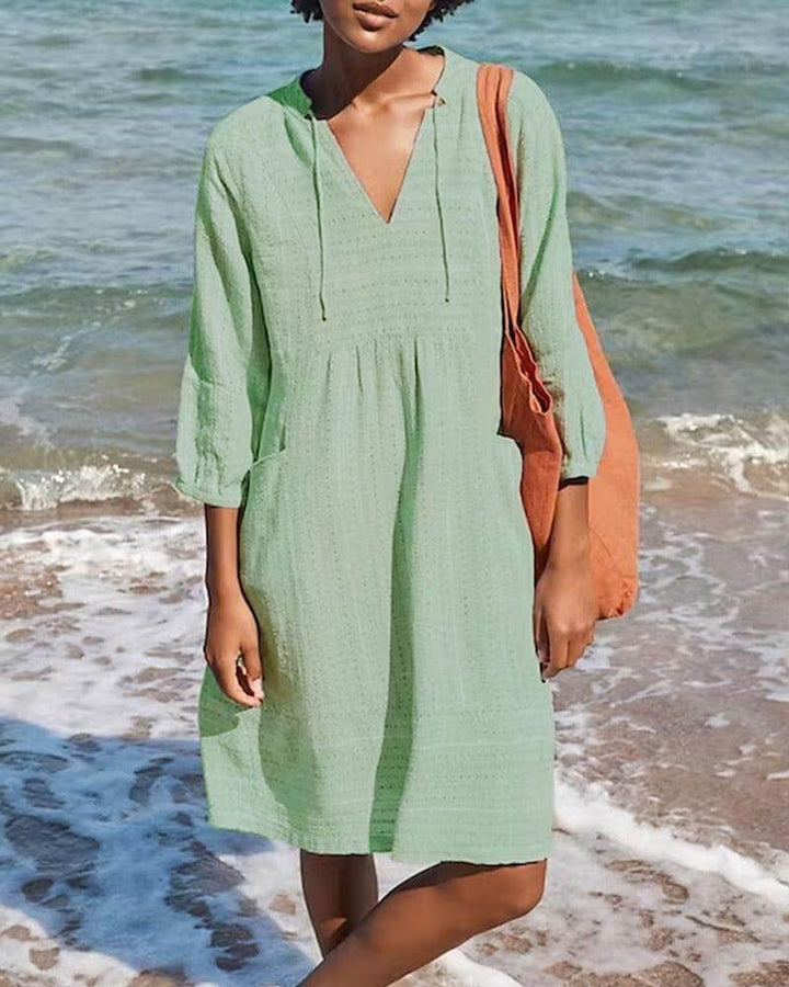 Women's Elegant Long-Sleeve Shirt Dress