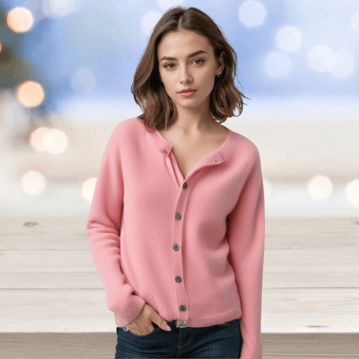Women's Cashmere Cardigan with V-Neck