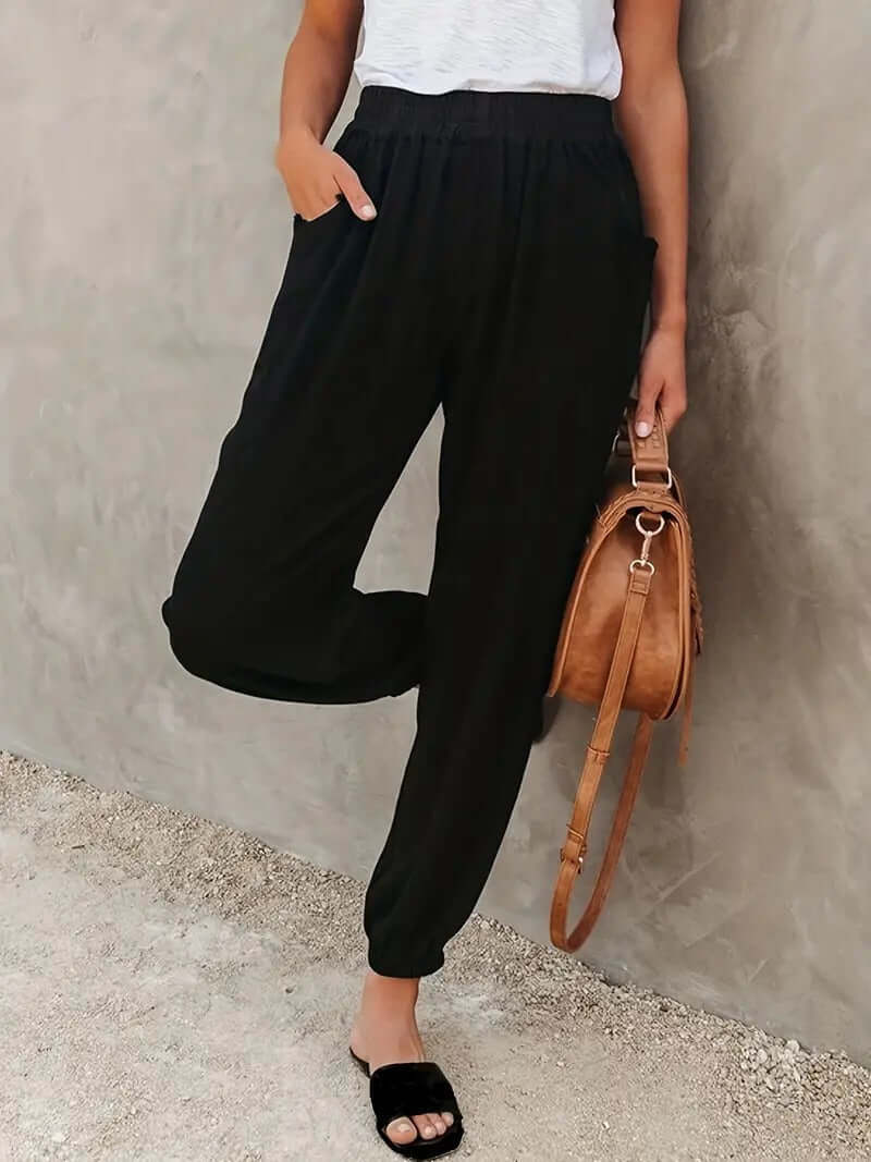 Women's Relaxed Fit Elastic Waist Pants