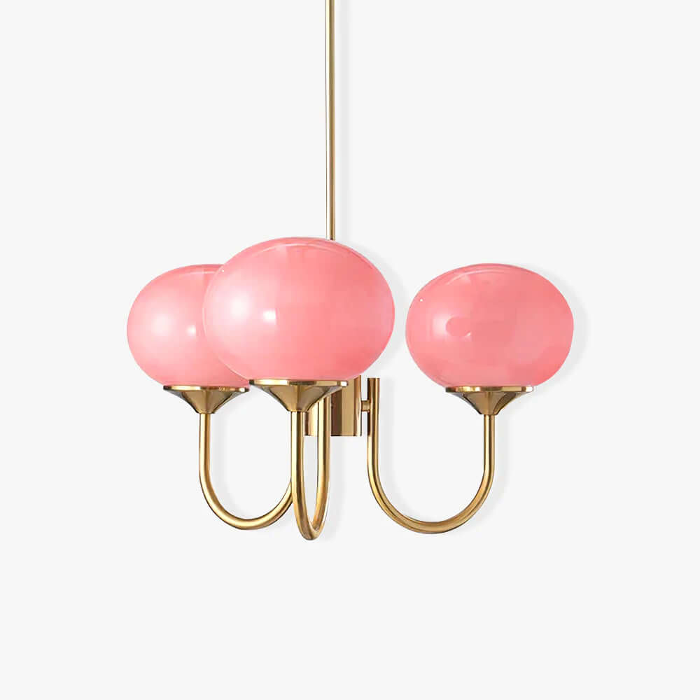 Pink Glass Ceiling Light Fixture Modern Chandelier