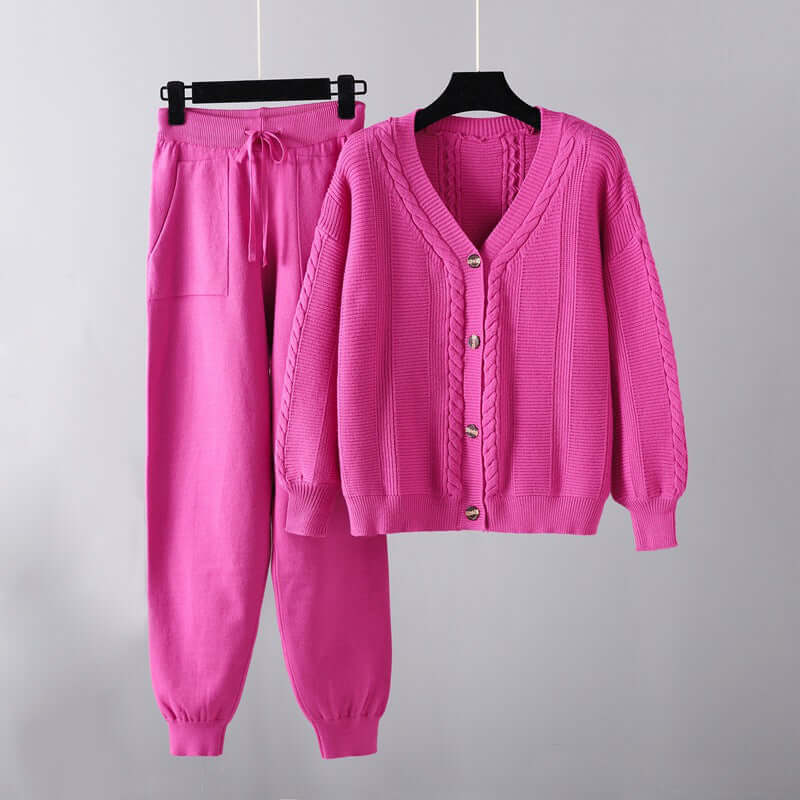 Women's Elegant V-Neck Two-Piece Set