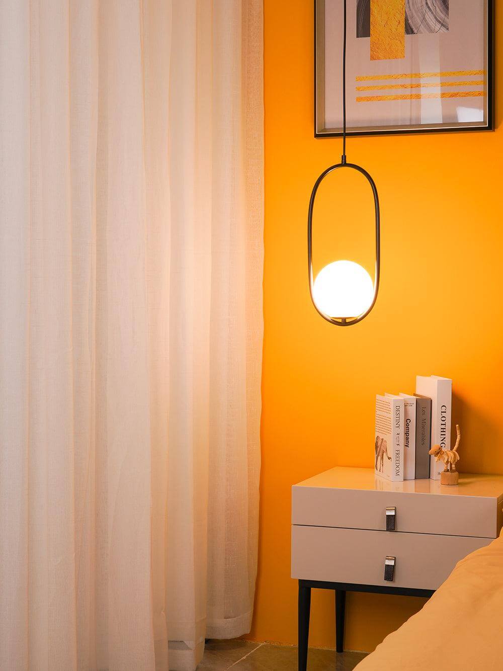 Modern Pendant Lamp with Metal & Glass