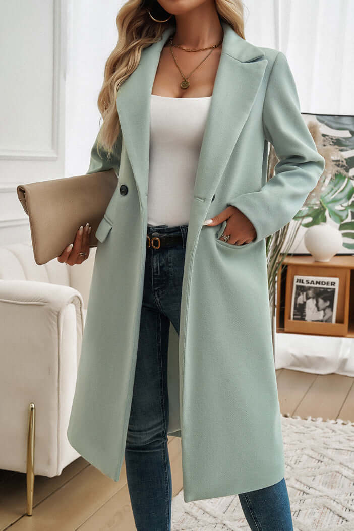 Eleganter Damen Mantel mit Knopfleiste – Klassischer Chic für Herbst und Winter