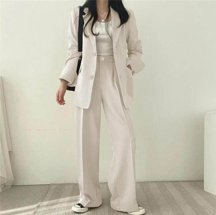Women's Tailored Blazer and Straight-Leg Pants Set