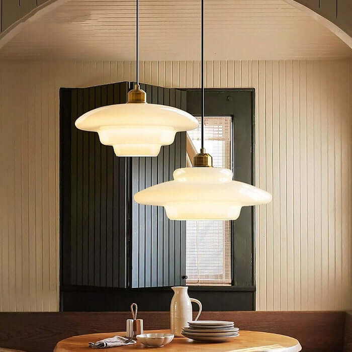 Modern White Glass Pendant Light Fixture
