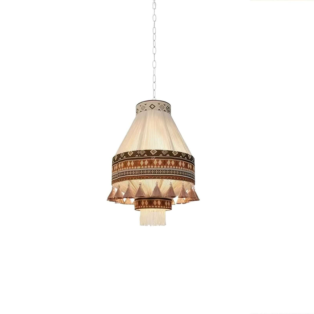 Woven Pendant Lamp with Fringes
