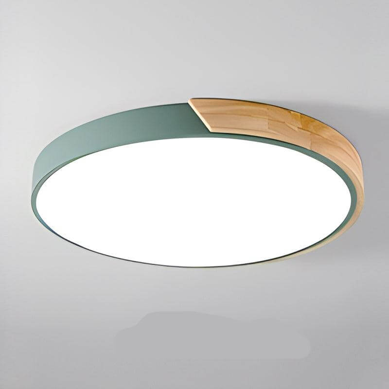 Modern Wooden Round LED Ceiling Light Fixture