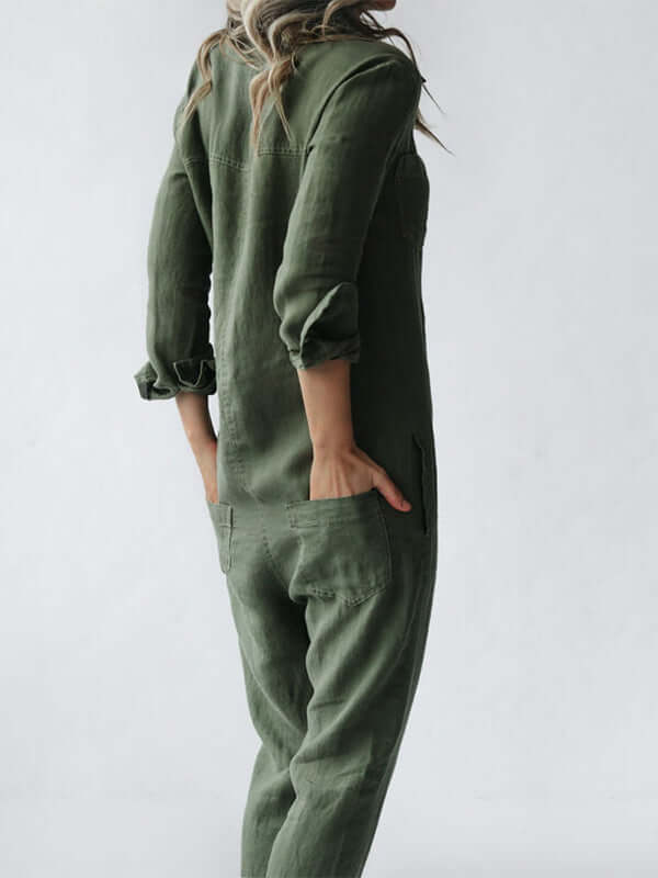 Women's Relaxed Fit Linen Jumpsuit